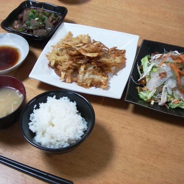 昨夜は鯛の中華風サラダと