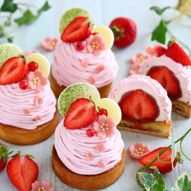 いちごと桜のモンブラン。( ※レシピあり )