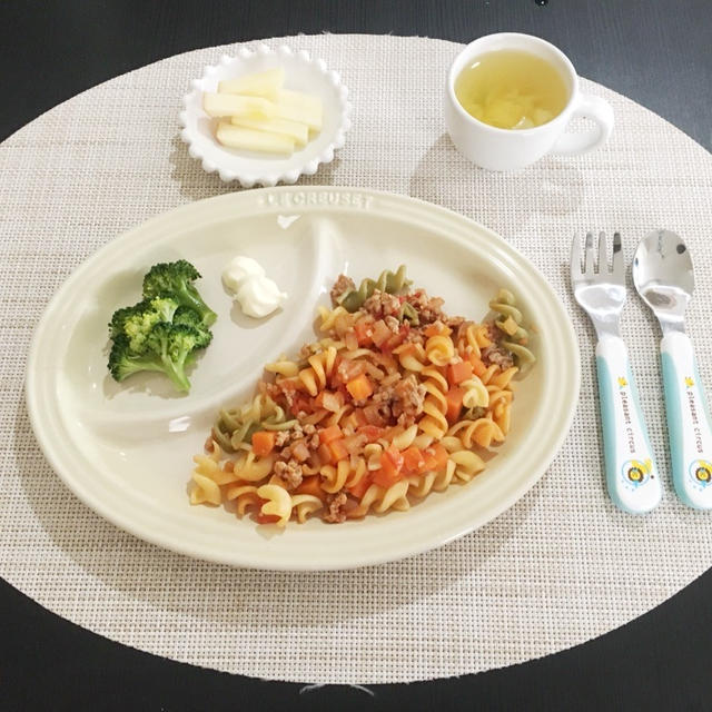 【離乳食完了期】お子様ランチ♡ミートソースマカロニ&夜はツナサンド