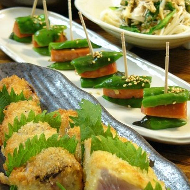 【　お肉&野菜レシピ　】　えのき素麺サラダ　☆おうち居酒屋♪
