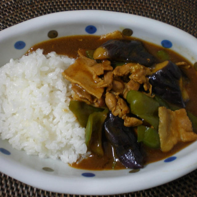 豚バラと茄子のカレー