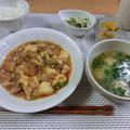麻婆豆腐と鶏団子の中華スープ