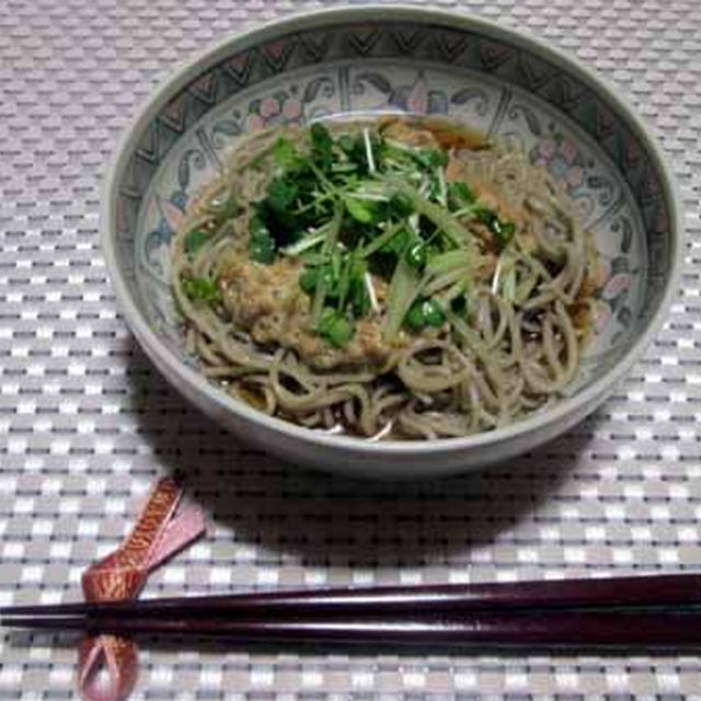 ネバネバ～が美味しい♪ごま油と山椒が香る　ぶっかけ納豆蕎麦