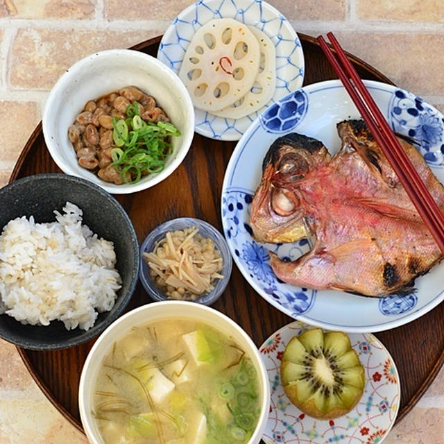 金目鯛の干物で朝ごはん