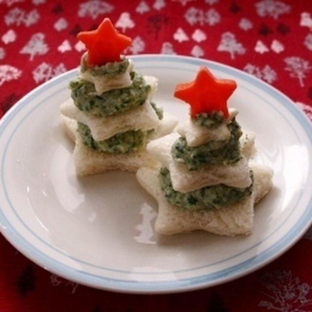 レシピブログ連載☆離乳食レシピ「クリスマス☆ポテトサラダのサンドツリー」更新のお知らせ♪