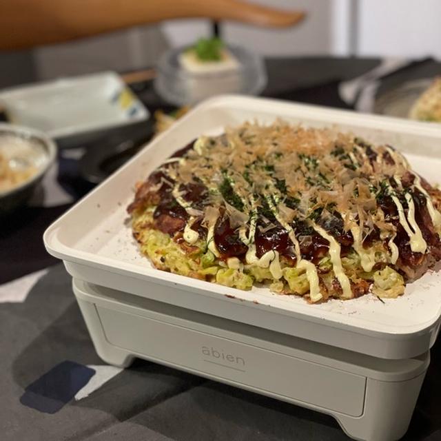 ちっこいabienで、お好み焼きの夜ごはん