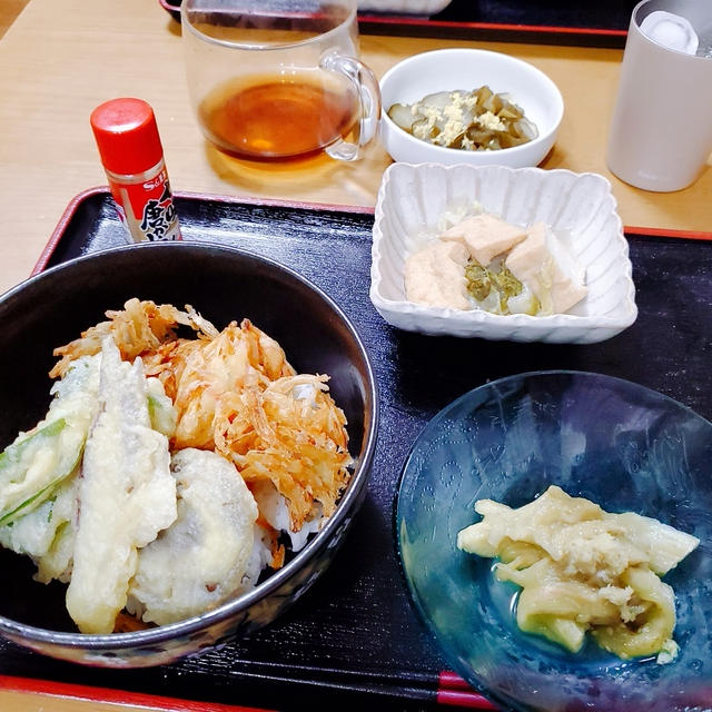 夫の希望で”かき揚げ丼”の晩ごはん