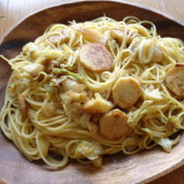 茅乃舎だしで里芋とキャベツの和パスタ