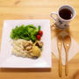 ■鶏とりんごの簡単クリーム煮のカフェ風ワンプレート朝ごはん