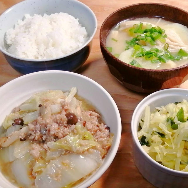 めんつゆでトロトロ白菜ときゃべつのナムル定食