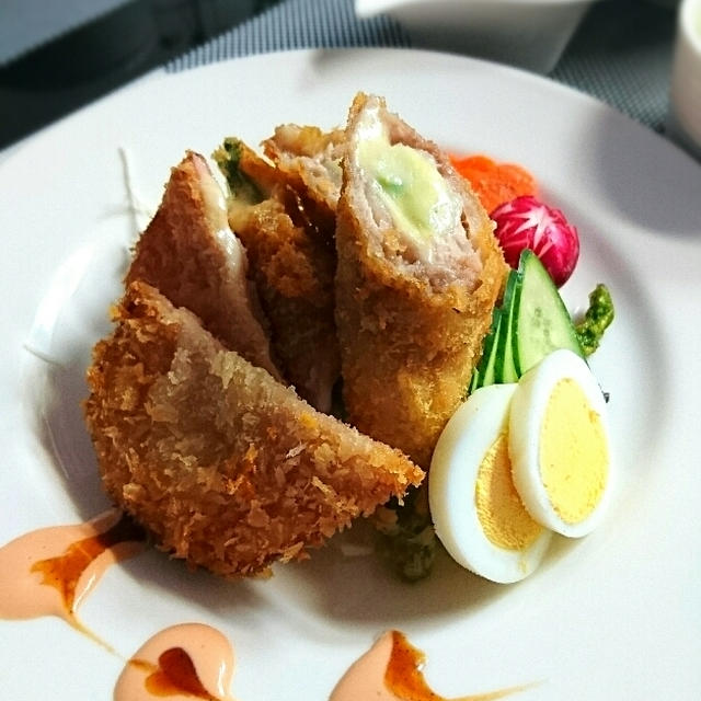 TV見てたら食べたくなったアスパラと前から食べたかったハムカツ♪