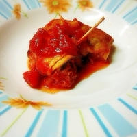 カレー風ロールキャベツとロールナス