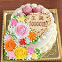 祝・生誕10000日♡「10000日記念日」のお花ケーキ。