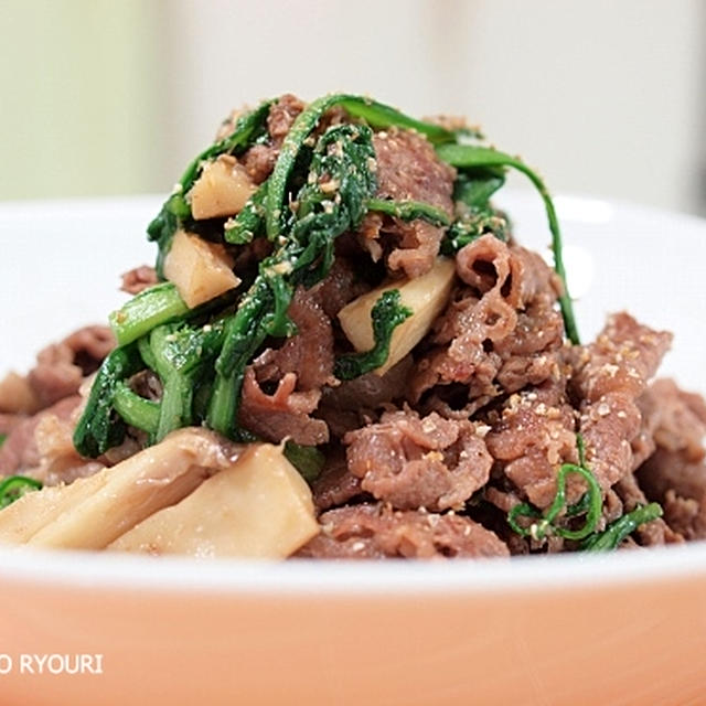 牛肉と春菊の炒め煮と「年末はぶりシャブ鍋」