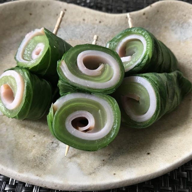 青梗菜とハムロール