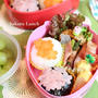 桜のお弁当、ホットドック、米粉の焼きドーナツ