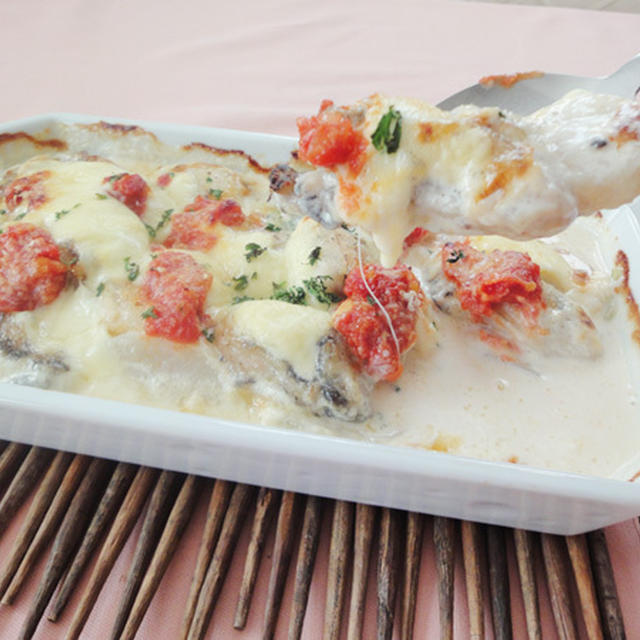 Weekendはさっぱりイタリアン　　　ほたてと牡蠣とかぶのグラタン