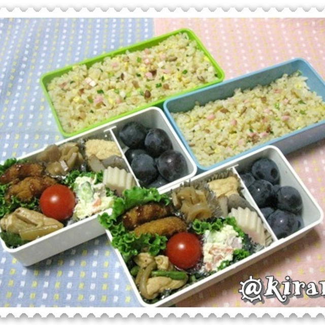 ◆９．１３　焼き豚炒飯のお弁当♪　◇発芽玄米機『圧力美人』