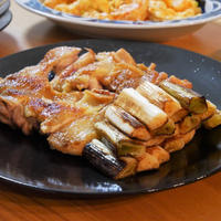 「会津地鶏もも肉」と「福島県産ねぎ」のソテー