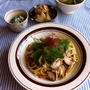 昆布の水塩できのこ納豆パスタの朝ごはん