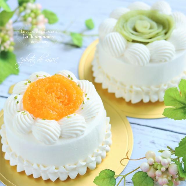 オレンジとキウイのお花が咲いた かわいいサイズのデコレーションケーキ By Misa さん レシピブログ 料理ブログのレシピ満載