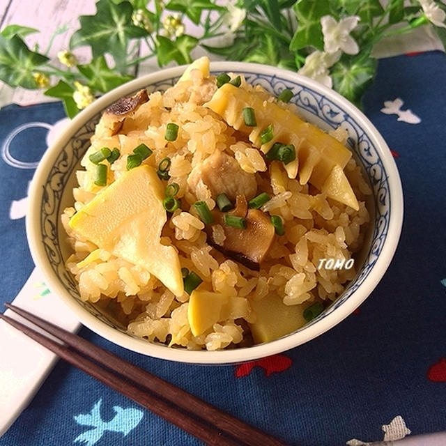 旬の筍で♪麺つゆで楽々！筍と豚肉の炊き込みご飯