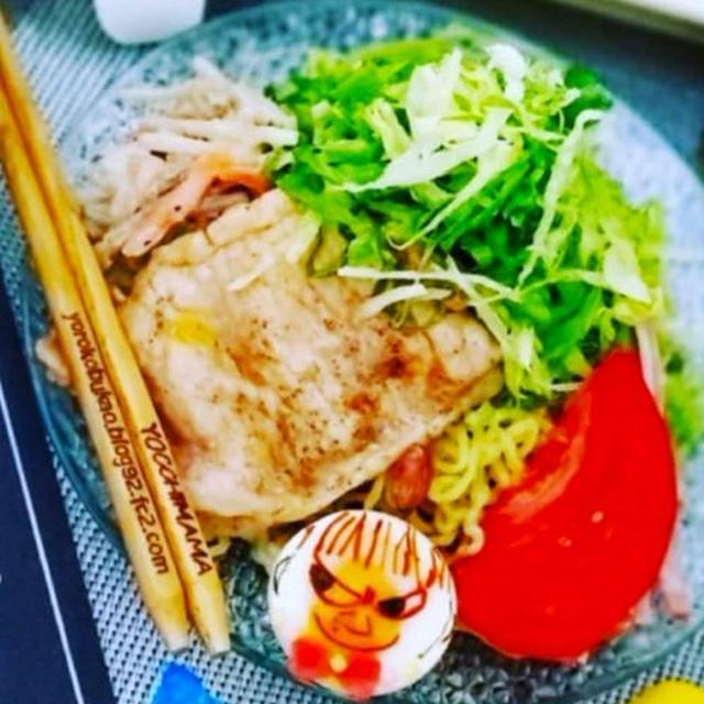 ミイワンプレートごはん♪といっても冷やし中華＆今晩の打ち上げは札幌老舗塩ホルモンで有名な「北光園」さんで♪