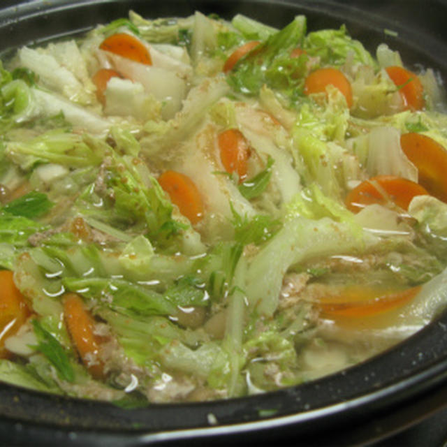 白菜と豚薄切り肉鍋（レシピ）
