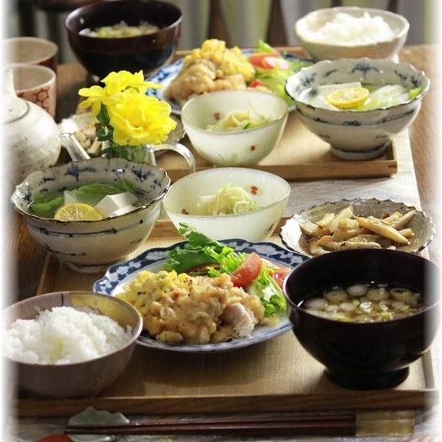 チキン南蛮。と　献立。
