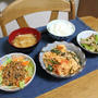 豚肉のカレー炒めとそうめんのキムチ炒めと納豆サラダでうちごはん（レシピ付）