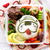 スクエア型なので真ん中にご飯を置いてみた550ml弁当