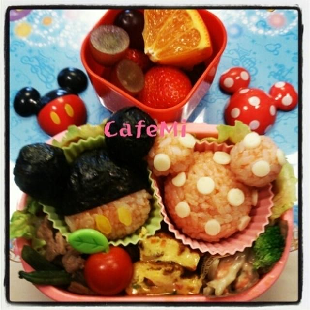 ミッキー＆ミニー風お弁当☆