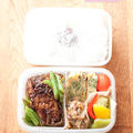 お弁当『豚とえのきの梅トマジャム醤油だれ』