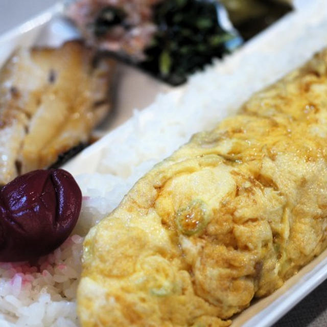 ■朝ご飯【簡単にワンプレで葱まみれのオムレツご飯・縞ホッケ焼き】／大量の頂き物／昨日の中津川河川敷