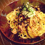 豚肉とナスの和風パスタ。