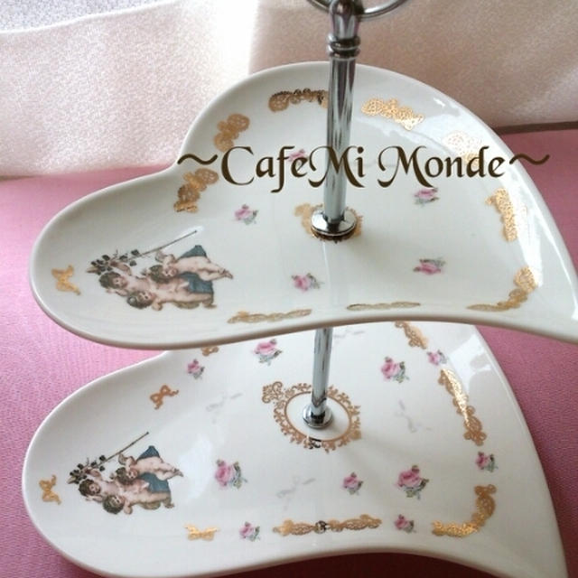 天使ちゃんにおりぼんに薔薇にレース ♡ ポーセラーツ
