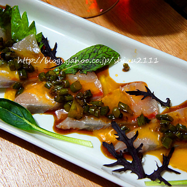 旬のブリでにんにくの芽と醤油卵黄ソース By Shizueさん レシピブログ 料理ブログのレシピ満載