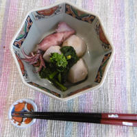 里芋とヤリイカ、菜の花で春の味