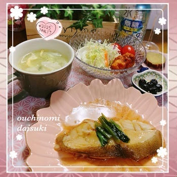 煮崩れしたカレイの煮つけ＊ノンアル日にする予定が