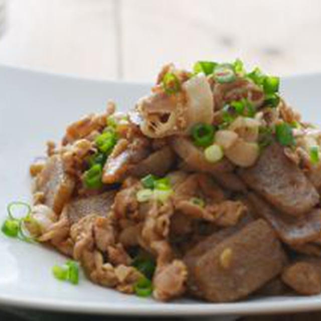 豚こん炒め。（こんにゃくが要）の晩ごはん。