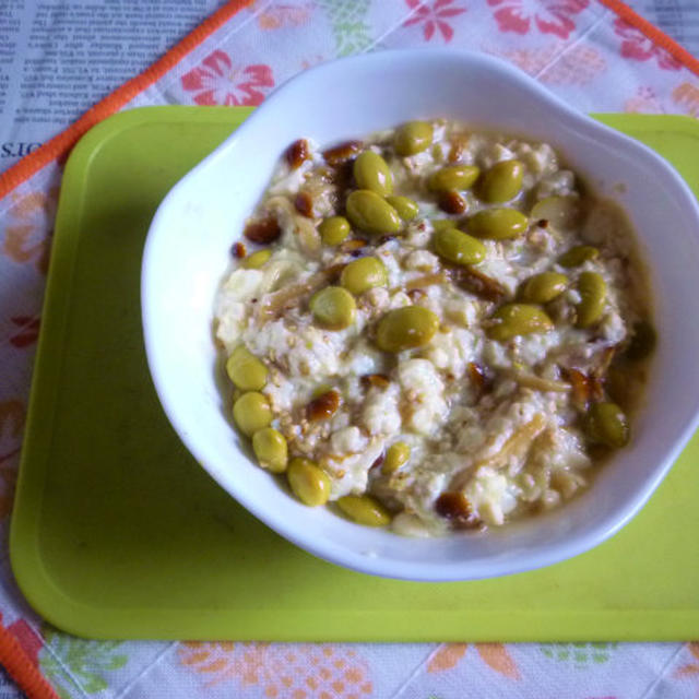 イチビキの蒸し枝豆で白和えのタパス