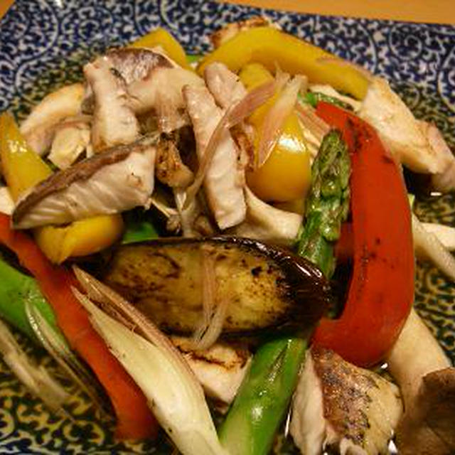 アジと夏野菜たっぷりの焼き浸し