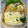 簡単キャラ弁☆サンドイッチにスヌーピー弁当♪