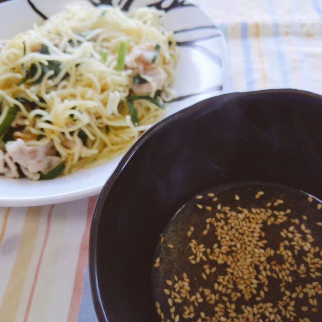 マルちゃん焼そば塩で「つけ麺」