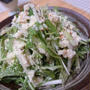 塩ごま油でさっぱり♪　水菜とくずし豆腐のナムル風サラダ