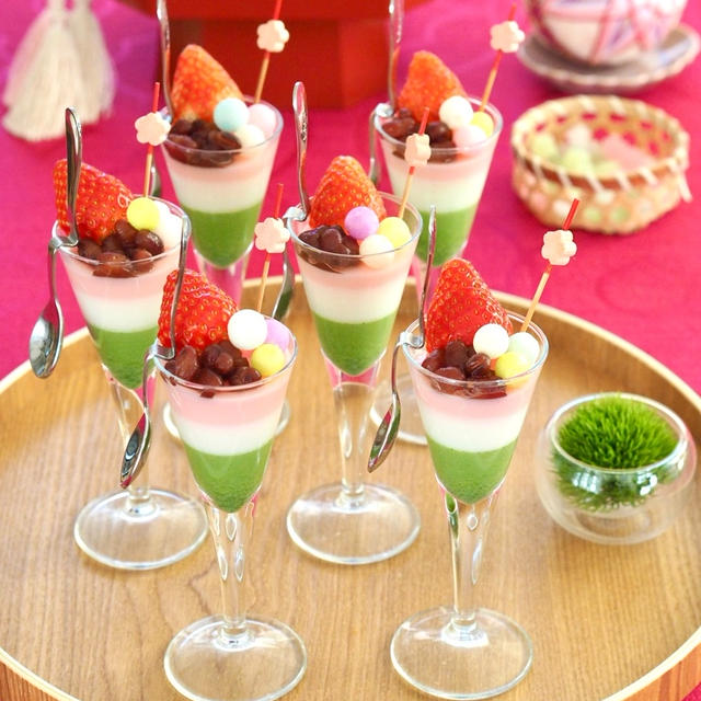 菱餅風ミルクプリン＆雛祭りレッスン1月延期のお知らせ