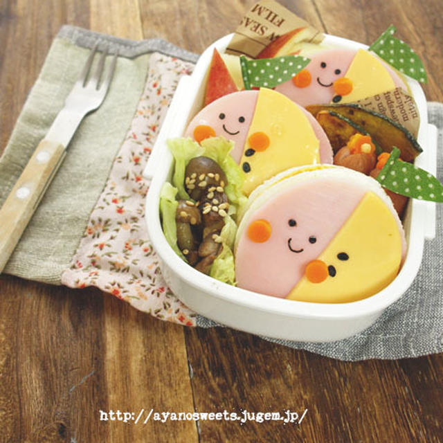 園弁♪♪りんごちゃんサンド弁当