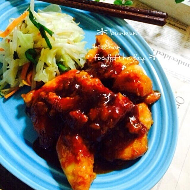 鶏胸肉のBBQソテー♡