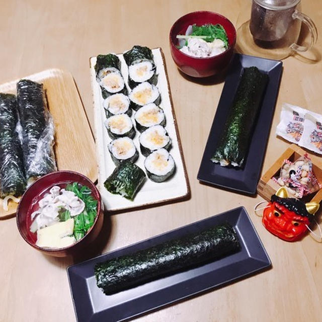 節分の日の夜ごはんと、実家の水菜鍋。