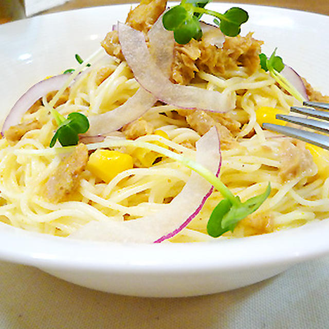 ツナマヨカレーdeそうめんサラダ♪